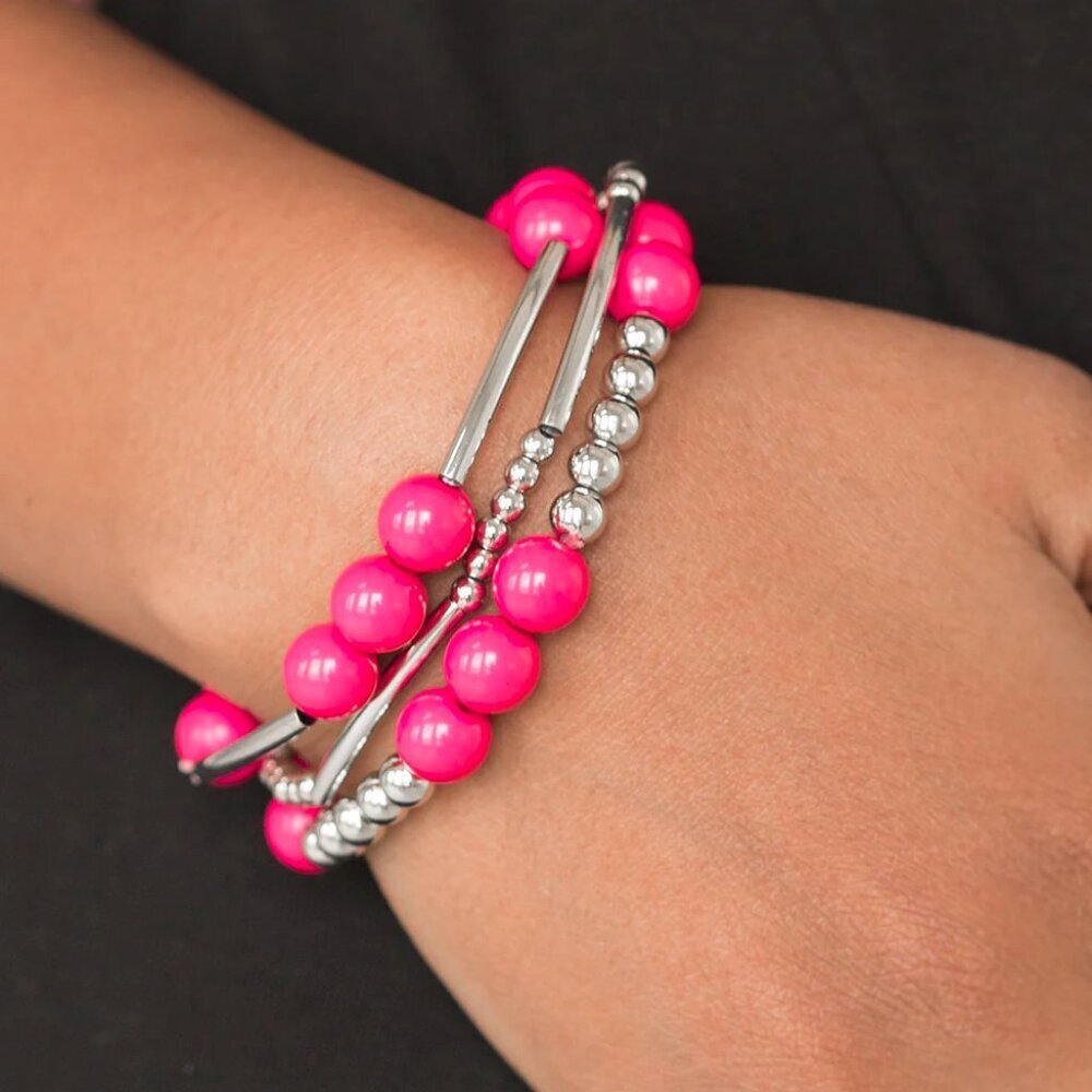 Paparazzi Jewelry Accessories - New Adventures - Pink Bracelet - Vintage